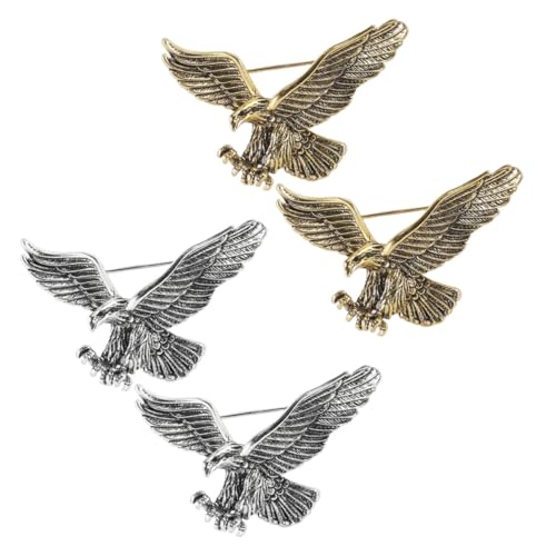 CONGARTENO 4 Stück Vintage Eagle Brosche Teiliges Retro Anstecknadeln für Kleidung Stilvoller majestätischer Anstecker für Anzüge Hüte Cardigans Vielseitiges Schmuck Accessoire mit Zeitlosem von CONGARTENO