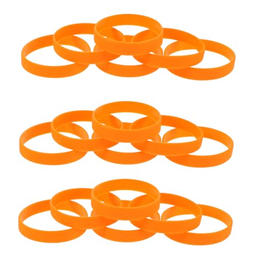 CONGARTENO 48 Stück Orangefarbene Silikonarmbänder Sport Silikonarmbänder Unfertige Armbänder Leere Armbänder Armreifen Silikonbänder Gästearmbänder Kieselgel von CONGARTENO