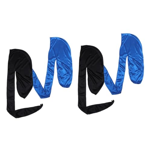 CONGARTENO 4stücke Frauen Turban Halstuch Mit Langem Simulierte Seide Schwarz Und Blau Elastische Kopfbedeckung Für Zuhause Und Outdoor-aktivitäten Piratenstil Bandana Für Damen von CONGARTENO