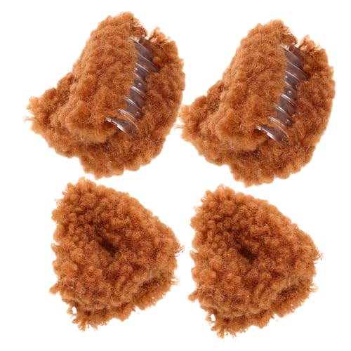 CONGARTENO 4stücke Flauschige Plüsch-katzen-haarspangen Kleine Krallenklammern Süße Dreiecksklammern Für Frauen Alle Haartypen Täglicher Gebrauch von CONGARTENO