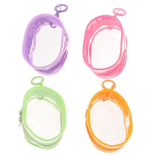CONGARTENO 4stücke Transparente PVC Figuren Ausstellungstasche Mit Reißverschluss Schlüsselanhänger Aufbewahrungstasche Mini Puppen Organizer Durchsichtige Mini Figuren Tasche Für von CONGARTENO