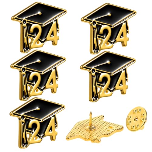 CONGARTENO 5 Stück Doktorhut Broschen Dekorative Metall Anstecknadeln für Abschlussfeier Robuste Unisex Cap Pins für Anzug Kleid Tasche Stilvolle Abschluss Accessoires von CONGARTENO