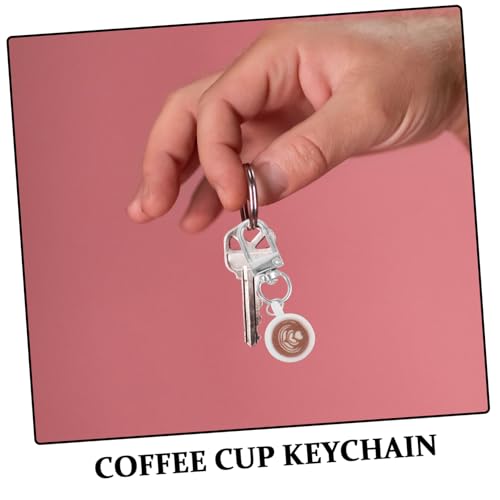 CONGARTENO 5 Stück Kaffeetassen Schlüsselanhänger Kaffeebecher Tassen Schlüsselanhänger DIY Kaffeetasse Miniatur Lustiger Espresso Kaffee Souvenir von CONGARTENO