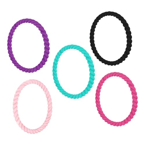 CONGARTENO 5 Stück Teiliges Silikonarmband Damen und Herren Flexibles Langlebiges Handgelenkschmuck in Verschiedenen Farben Modisches Unisex Sportarmband für Alltag und Freizeit von CONGARTENO