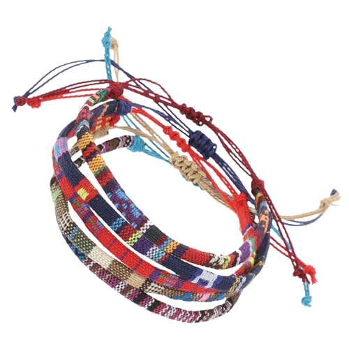 CONGARTENO 5 Stück Teiliges Verstellbare Geflochtene Armbänder und Fußkettchen Leinen Dehnbare Freundschaftsarmbänder für Damen Modisch und Vielseitig für Alltag und Geschenke von CONGARTENO