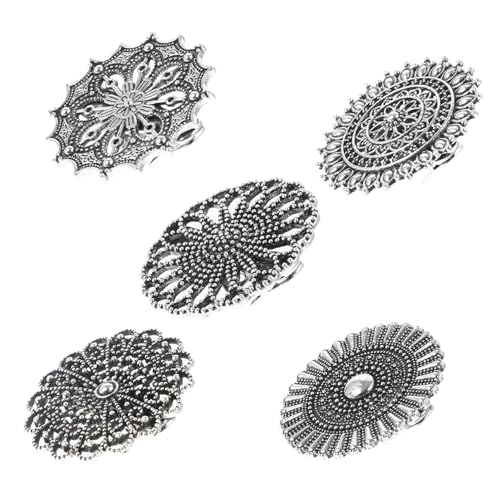 CONGARTENO 5 Stück Vintage Broschen Teilig Blusenclips Strickjacken Clips und Schalhalter für Damen Dekorative Praktische Kragenclips zum Sicheren Fixieren von Kleidung und Schals von CONGARTENO