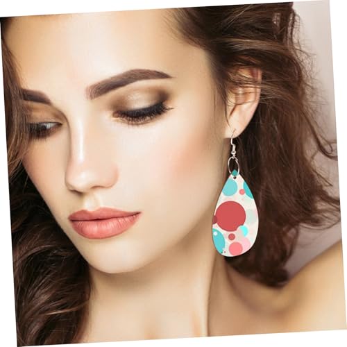 CONGARTENO 50 Stück Holzohrring Anhänger Naturbelassene Tropfenform Dangle Schmuck DIY Bastelzubehör mit Vorgebohrten Löchern für Individuelle Ohrringe Herstellung von CONGARTENO
