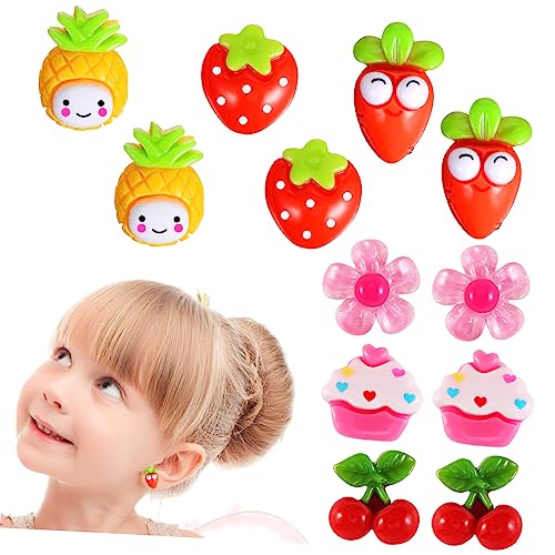 CONGARTENO 6 Paare Ohrclips Ohrringe Lustige Designs für Mädchen Leichte Ohrschmuck Piercing Verschiedene für von CONGARTENO