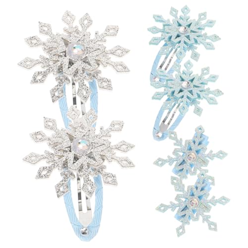 CONGARTENO 6 Stück Schneeflocken Haarspangen Für Mädchen Dekorative Haarklammern Aus Leichtem Material Süße Clips Für Kinder Für Partys Und Alltag Haar Accessoires Für Kleine Mädchen von CONGARTENO