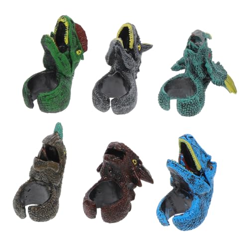 CONGARTENO 6 Stück Dinosaurier Ringe Tier motiv Finger Ringe als Kindergeburtstag Mitgebsel Pinata Füller für Mädchen Jungen Klassenzimmer Preise und Party Goodie Bags von CONGARTENO