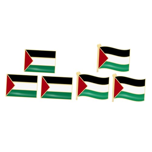 CONGARTENO 6 Stück Palästina Flaggen Broschen Metall Pins Quadratisch und Wehende Flagge Anstecknadeln für Herren Anzug Rucksack Kleidung Modische Patriotische Abzeichen von CONGARTENO