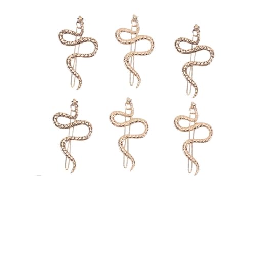 CONGARTENO 6 Stück Schlangen haarnadeln aus Legierung Goldfarbene Metall haarklammern Einfaches Design Vielseitiger Haarschmuck für Frauen Geeignet für Alltag Party und Hochzeit von CONGARTENO