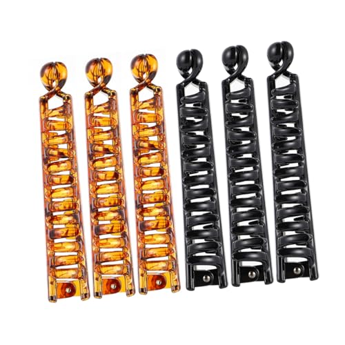 CONGARTENO 6 Stück Teiliges Banana Hair Clips Haarspangen aus Robustem Kunststoff Rutschfeste Bananen Haarklammern für Damen und Mädchen für Pferdeschwanz Yoga Party und Alltag Farbset von CONGARTENO