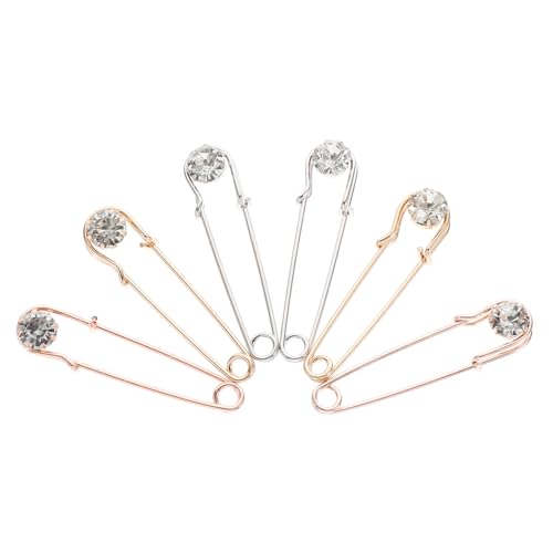 CONGARTENO 6 Stück Teiliges Damen Broschen aus Metall und Strass Modische Anstecknadeln in Gold Roségold und Weiß Stilvolle Schmuck Accessoires für Kleidung Vielseitig Tragbar und Leicht von CONGARTENO