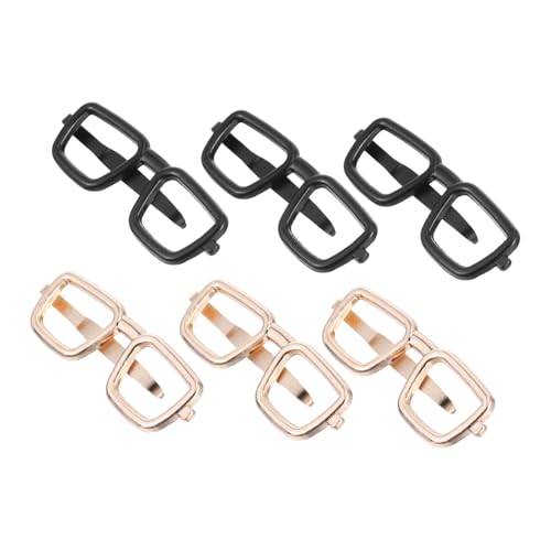 CONGARTENO 6 Stück Teiliges Herren Krawattenzubehör Metall Krawattenclip in Brillenform Halt Minimalistisches Design Vielseitig für Business Hochzeiten und Formelle Anlässe Eleganter Klammer von CONGARTENO
