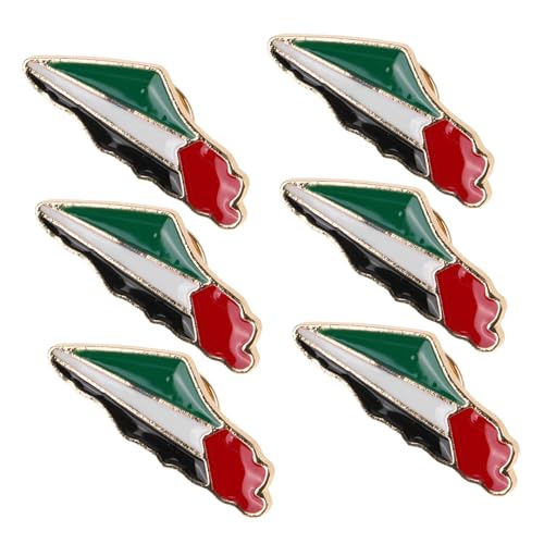 CONGARTENO 6stücke Palästina-flagge-brosche Metall-anstecknadel Flaggen-pin Für Kleidung Taschen Accessoires Geschenk Brosche Nationalflagge von CONGARTENO