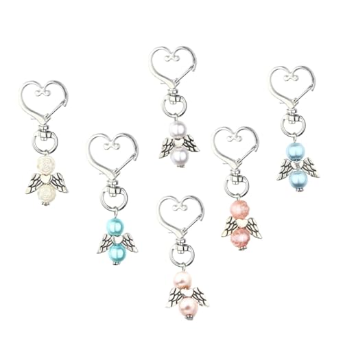 CONGARTENO 6stücke Teiliges Angel Wing Schlüsselanhänger Aus Legierung Kreative Herzform Bunte Farben Gastgeschenke Für Feierliche Anlässe Und Partys von CONGARTENO