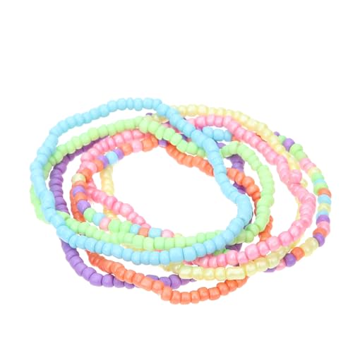 CONGARTENO 7 Stück Teiliges Bunte Perlenarmband für Mädchen Verstellbar Lebendige Farben Sommerliche Freundschaftsarmbänder Geeignet für Alter von Jahren Stapelarmbänder von CONGARTENO