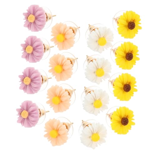 CONGARTENO 8paare Blumenohrstecker Gänseblümchenohrringe Für Frauen Kleine Ohrstecker Damenohrringe Blumenschmuck Ohrschmuck Für Damen Ästhetische Zierliche Ohrringe von CONGARTENO
