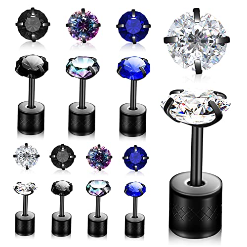 CONGARTENO 8 Paare Ohrstecker Damen Herren Ohrringe mit Funkelnden Strasssteinen Rostfrei Langlebig Vielseitig für Alltag Party Schmuck für Frauen von CONGARTENO