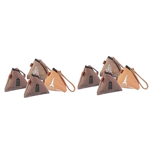 CONGARTENO 8stücke Pyramid Pouch Aus Canvas Geldbörse Für Damen Mädchen Und Frauen Zufällige Designs Für Münzen Geldscheine Und Kleine Gegenstände von CONGARTENO