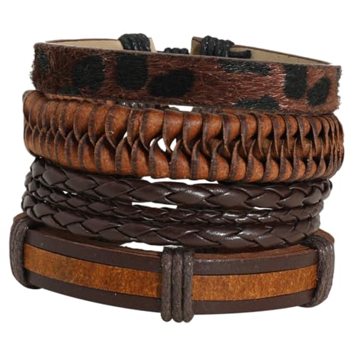 CONGARTENO 8 Stück Teiliges Geflochtene Lederarmbänder Verstellbar Unisex Vintage Stil Komfortabel Modisch für Damen und Herren Geschenkidee von CONGARTENO