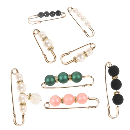 CONGARTENO 8 Stück Teiliges Kunstperlen broschen Taillenclip für Damen Modische Kleid Hosenbund enger optimierer Vielseitige Anstecknadeln zum Festigen und Verkleinern von Taillenbund von CONGARTENO