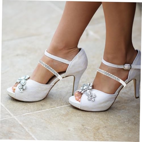 CONGARTENO Abnehmbare Elastische Schuhriemen mit Funkelnden Strasssteinen Kleine Fersengurte für Damen High Heels Rutschfestes Design Passend für Verschiedene Absätze Knöchelriemen von CONGARTENO
