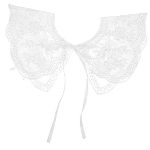 CONGARTENO Abnehmbarer Spitzenkragen für Damen Falscher Hemdkragen Eleganter Sommerkragen Dekorativer Kragen mit Krawatte Vielseitiger Kragen für Kleider von CONGARTENO