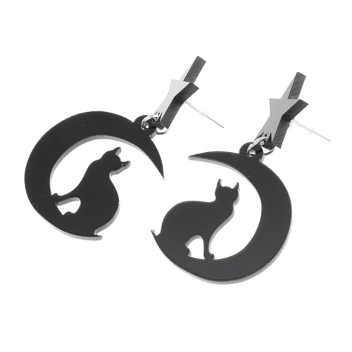 CONGARTENO Acryl Mond Stern Katze Ohrringe Dangle Ohrstecker Damen Mädchen Eleganter Schmuck Hautfreundlich Langlebig Für Party Geburtstag Weihnachten von CONGARTENO
