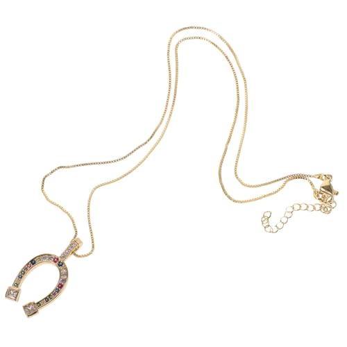 CONGARTENO Anhänger Halskette Damen Modeschmuck mit Zirkonia Hautfreundlich Komfortabel Goldfarbene Kette Vielseitig für Party Club Geburtstag Stilvolles Accessoire von CONGARTENO