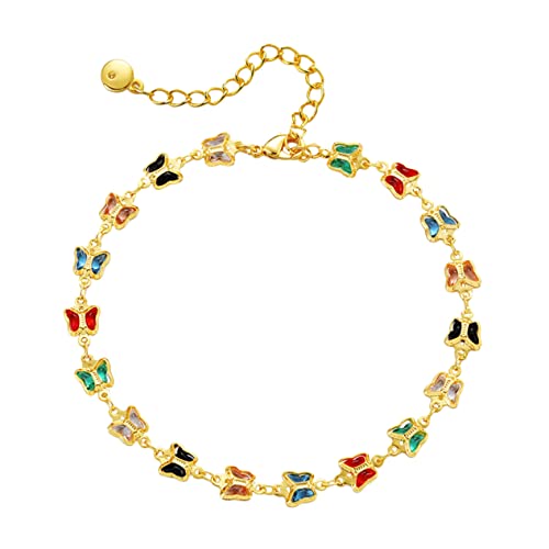 CONGARTENO Anklet Damen Verstellbar mit Geometrischem Schmetterlingsdesign Fußkettchen für Büro und Freizeit Sicher und Langlebig Perfektes Sommeraccessoire von CONGARTENO
