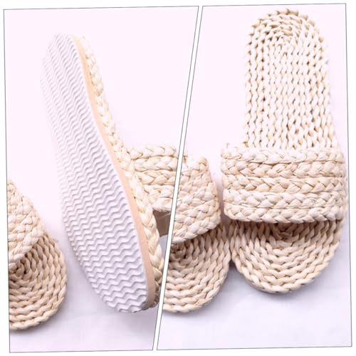 CONGARTENO Anti rutsch Hausschuhe Japanischer Retro stil Geflochtene Slipper Aus Atmungsaktivem Material Weiß Für Zuhause Strand Und Freizeit von CONGARTENO