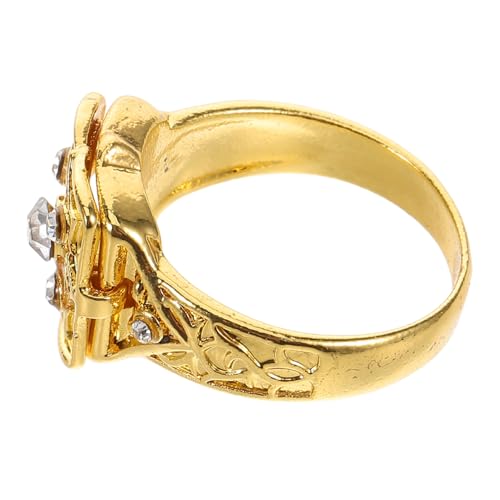 CONGARTENO Geheimring Mit Deckel Antiker Medaillonring Aus Vintage-stil Gravierter Für Und Frauen Zu Öffnender Für Flexible Trageweise von CONGARTENO