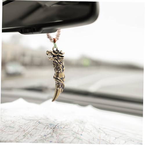 CONGARTENO Antikes Messing Schlüsselanhänger Pendant mit Drachenkopf und Wolfszahn Design Robustes Metallanhänger für Autoschlüssel und Taschen Vielseitig als dekorativer Anhänger für DIY von CONGARTENO