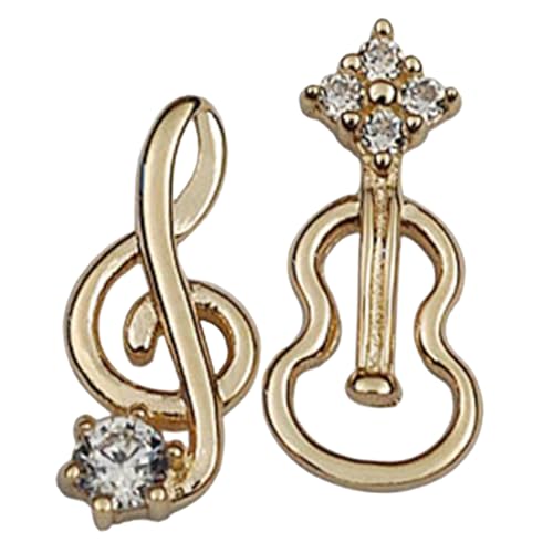 CONGARTENO Asymmetrische Musiknoten Ohrstecker Damen Kleine Gitarren Ohrringe aus Langlebiger Angenehm für Alltag und Musikliebhaber Elegantes Design für Mädchen und Frauen von CONGARTENO