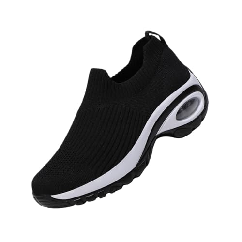 CONGARTENO Atmungsaktive Leichte Damen Sportschuhe mit Rutschfesten Sohlen Elastischem Obermaterial und Modischem Design für Fitness Training und Alltag Schwarz von CONGARTENO