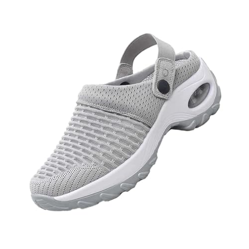 CONGARTENO Atmungsaktive Mesh sandalen Damen Luftige Leichte Fitness pantoletten mit Rutschfester Sohle Weiche Polsterung Stabiler Fersenschutz für Alltag und Reisen von CONGARTENO