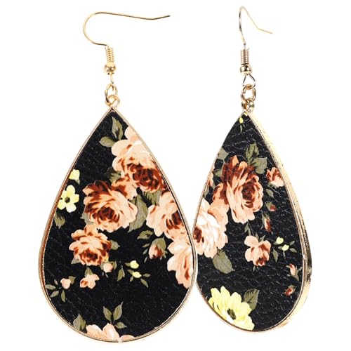 CONGARTENO Barock Stil Tropfen Ohrringe Damen Leicht Haken Ohrschmuck für Teen Mädchen Ohrhänger mit Blütenmotiv Langlebig und Angenehm zu Tragen von CONGARTENO