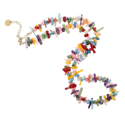 CONGARTENO Korallen Halskette Für Damen Bunte Perlenkette Barocke Muschelkette Sommer Schmuck Für Strand Und Party Anlässe von CONGARTENO