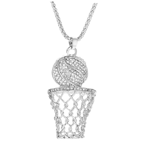 CONGARTENO Basketball Anhänger Halskette aus Legierung Hip Hop Sportschmuck mit Funkelnden Zirkonia Stylisches für Männer und Basketballfans Langlebig und Modisch für Geburtstag und Alltag von CONGARTENO