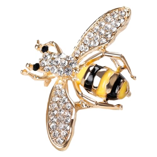 CONGARTENO Bienen Brosche mit Funkelnden Strasssteinen Vergoldet Vielseitiges Ansteck Accessoire für Damen Schmuckdekoration für Anzüge Partys und Alltagskleidung von CONGARTENO