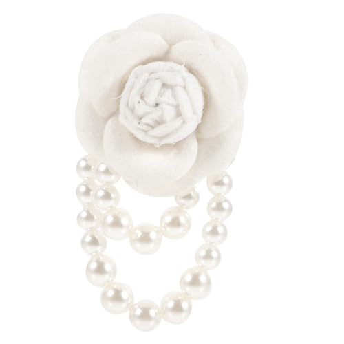 CONGARTENO Blütenbrosche mit Perlen Stoffmaterial Damen Anstecknadel für Kleidung Hüte Kleider Anzüge und Rucksäcke Vielseitiges Modisches Accessoire für Frauen zu Besonderen Anlässen von CONGARTENO