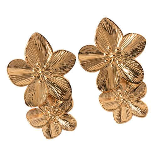 CONGARTENO Blumige Ohrstecker Damen Vergoldet Kleine Zarte Statement Schmuck Geschenke für Hochzeit Party Valentinstag Stabiles Material Modisch und Vielseitig Tragbar von CONGARTENO