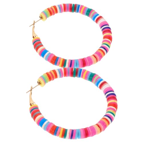 CONGARTENO Bohemian Ohrringe aus Polymer Clay Runde Ohrhänger Handgefertigter Leichter Modeschmuck Einfache Ohrdekoration für Damen Geeignet für Alltag Party und Besondere Anlässe von CONGARTENO