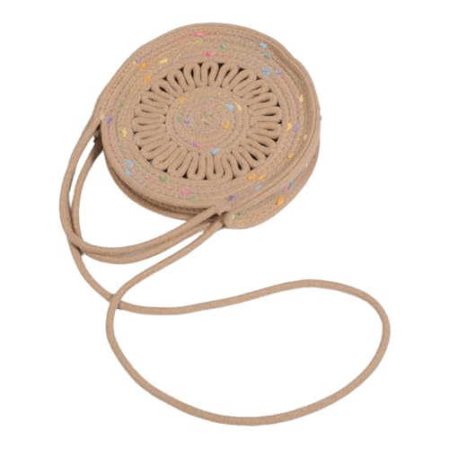 CONGARTENO Boho Crossbody Tasche Damen Leichte Baumwollseil Umhängetasche mit Geflochtenem Muster Vielseitig als Schultertasche oder Clutch Tragbar Sommerliche Mini-tasche für Strand Festival von CONGARTENO