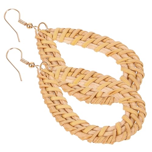 CONGARTENO Boho Dangle Earrings für Frauen Handgefertigte Rattan Ohrringe mit Geometrischem Hohlraum Design Leichte Strand und Alltagsohrringe Statement Accessoires für Damen von CONGARTENO