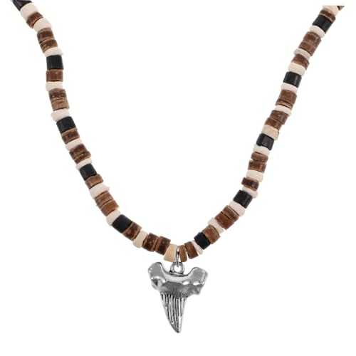 CONGARTENO Boho Holzperlen Halskette mit Anhänger Surfer Stil Unisex Leicht und Komfortabel Hiphop Schmuck für Damen und Herren Sommer Strand Accessoire von CONGARTENO