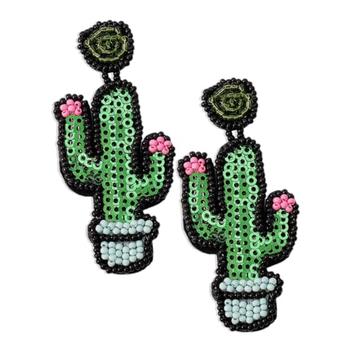 CONGARTENO Boho Ohrstecker Damen Grün Cactus Pflanzen Schmuck Leicht Allergiefrei Modisch von CONGARTENO