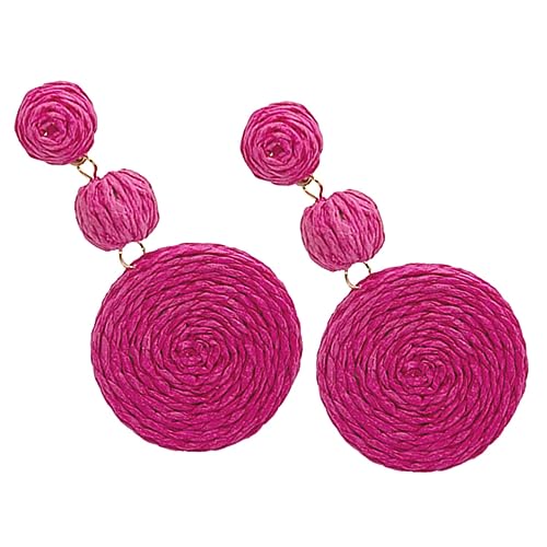 CONGARTENO Boho Raffia Creolen Ohrringe Damen Sommer Ohrschmuck Hautfreundlich Modisch Teen Geschenkidee von CONGARTENO